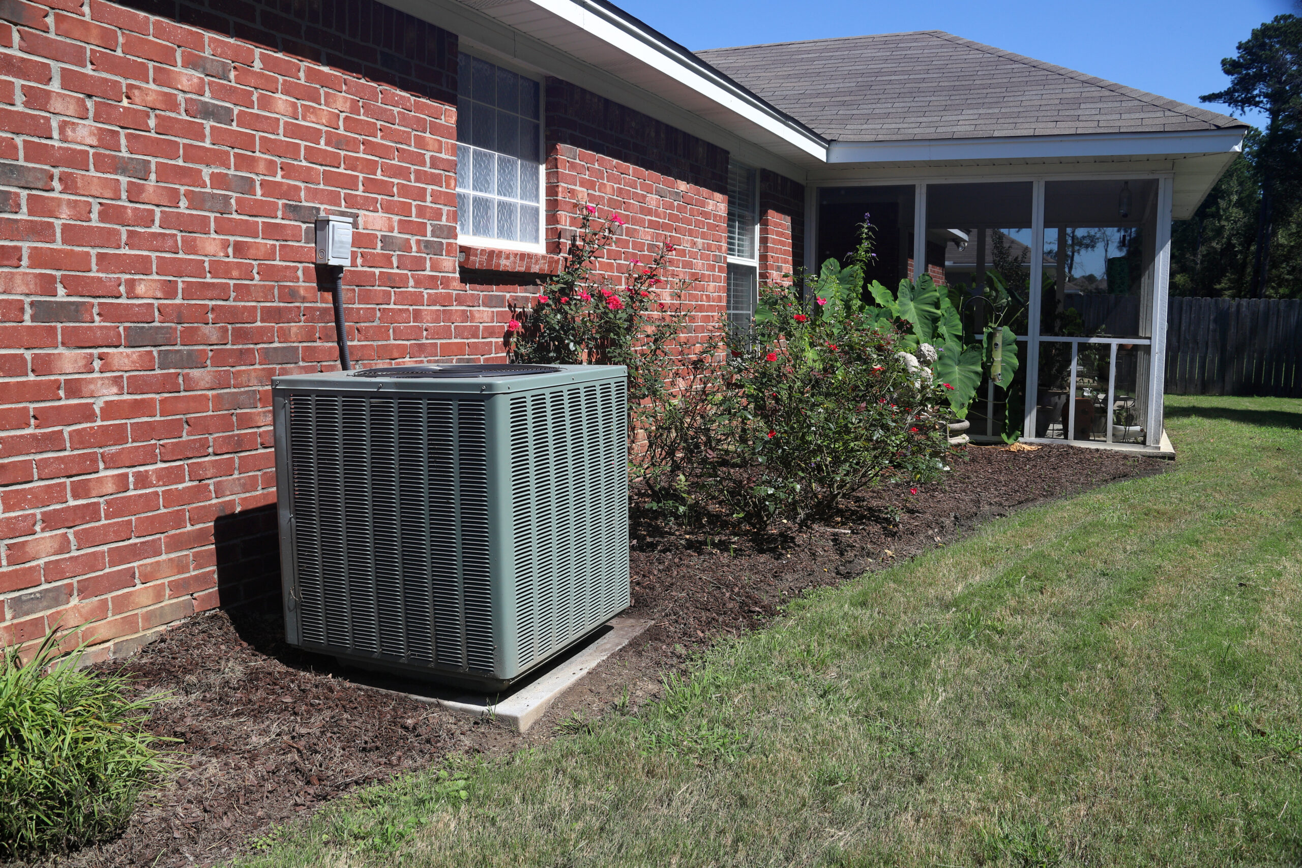 Air,Conditioner,System,Next,To,A,Home,,Modern,Clean,With